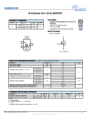 SSM3K333R Datasheet PDF VBsemi Electronics Co.,Ltd