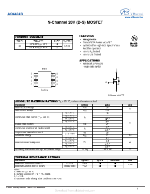 AO4404B Datasheet PDF VBsemi Electronics Co.,Ltd