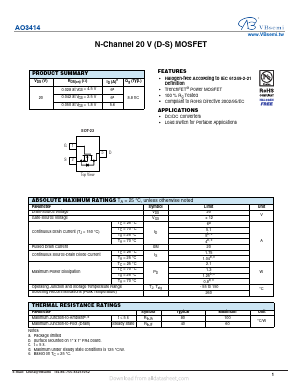 AO3414 Datasheet PDF VBsemi Electronics Co.,Ltd