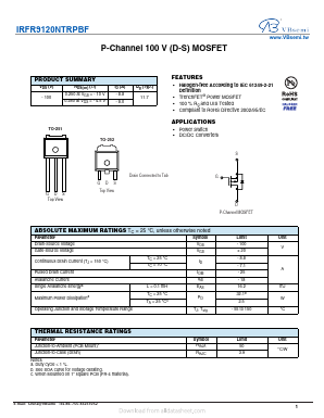 IRFR9120NTRPBF Datasheet PDF VBsemi Electronics Co.,Ltd