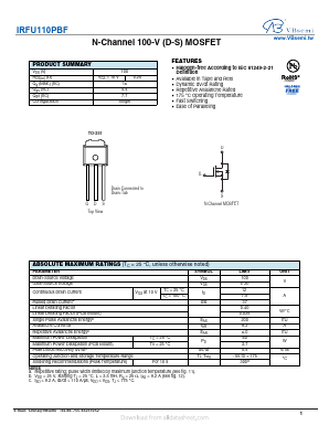 IRFU110PBF Datasheet PDF VBsemi Electronics Co.,Ltd