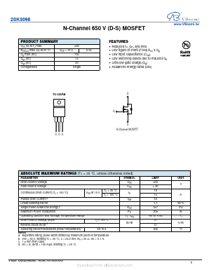 2SK3098 Datasheet PDF VBsemi Electronics Co.,Ltd