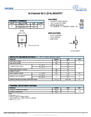 2SK2925 Datasheet PDF VBsemi Electronics Co.,Ltd
