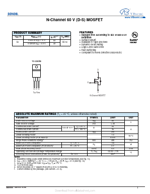 30N06. Datasheet PDF VBsemi Electronics Co.,Ltd