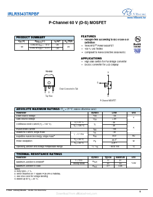 IRLR9343TRPBF Datasheet PDF VBsemi Electronics Co.,Ltd