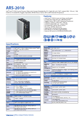 ARS-2010-300U Datasheet PDF Vecow Co., Ltd.