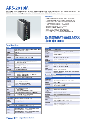 ARS-2010M-300U Datasheet PDF Vecow Co., Ltd.