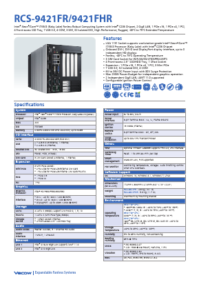 RCS-9421FR Datasheet PDF Vecow Co., Ltd.