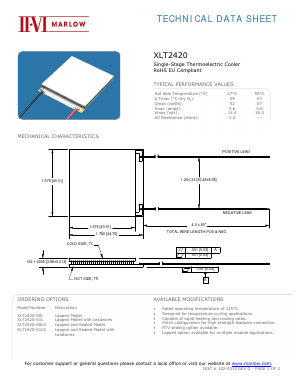 XLT2420-01LS Datasheet PDF II-VI Marlow, Inc.