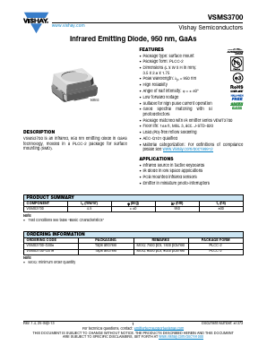 VSMS3700 Datasheet PDF Vishay Siliconix
