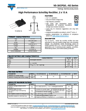 30CPQ035-N3 Datasheet PDF Vishay Semiconductors