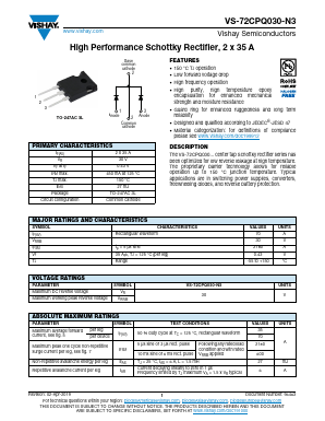 72CPQ030-N3 Datasheet PDF Vishay Semiconductors