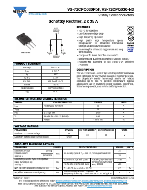 72CPQ030-N3 Datasheet PDF Vishay Semiconductors