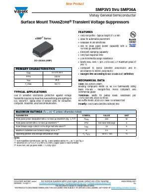 SMP5.0A-M3/84A Datasheet PDF Vishay Semiconductors
