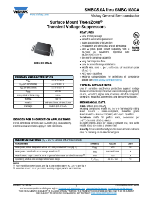 SMBG18AHE3/52 Datasheet PDF Vishay Semiconductors