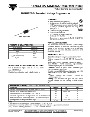 1.5KE180A Datasheet PDF Vishay Semiconductors