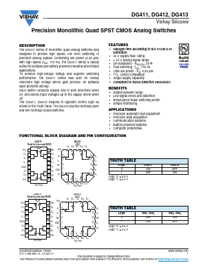 DG411DJ-E3 Datasheet PDF Vishay Semiconductors