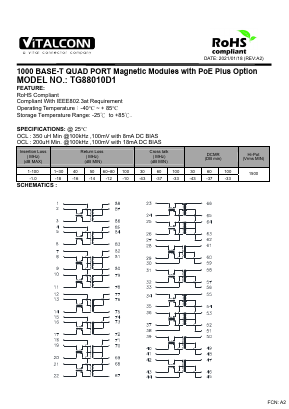 TG88010D1 Datasheet PDF VITALCONN ELECTRONICS HK LTD.