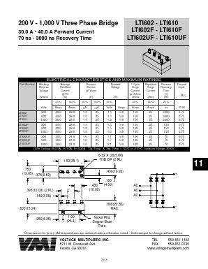 LTI610UF Datasheet PDF Voltage Multipliers Inc