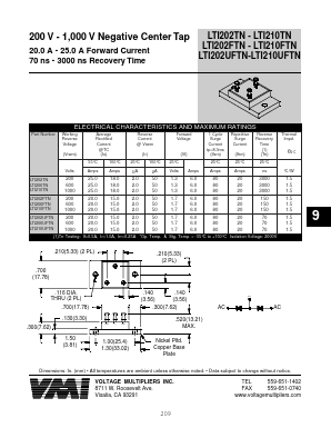 LTI206TN Datasheet PDF Voltage Multipliers Inc