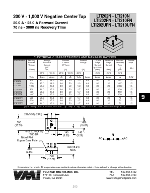 LTI210UFN Datasheet PDF Voltage Multipliers Inc