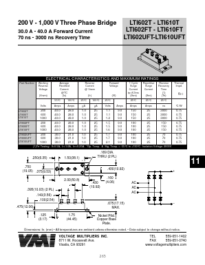 LTI610FT Datasheet PDF Voltage Multipliers Inc