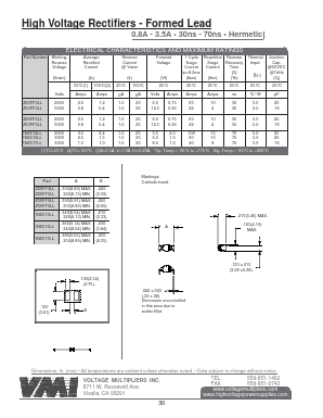 1N6513LL Datasheet PDF Voltage Multipliers Inc