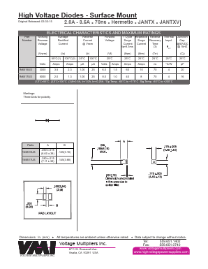 1N6515US Datasheet PDF Voltage Multipliers Inc
