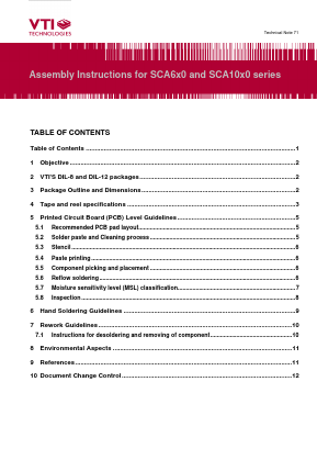 SCA10X0 Datasheet PDF VTI technologies