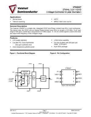 VT83027/DW Datasheet PDF Vaishali Semiconductor 