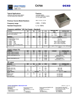 SV120 Datasheet PDF Vectron International