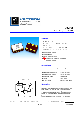VS-751-LFF-HNN690.5692 Datasheet PDF Vectron International