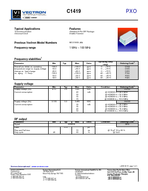 C1419 Datasheet PDF Vectron International
