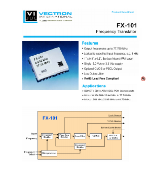 FX-101-DFC-A1P2 Datasheet PDF Vectron International