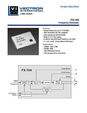 FX-104-DFC-D1LS Datasheet PDF Vectron International