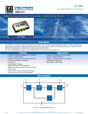 FX-500-DAE-SNNN Datasheet PDF Vectron International