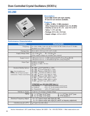 OC-290-DBB-508AC-10.0 Datasheet PDF Vectron International