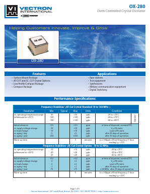 OX-2800-DAE-258 Datasheet PDF Vectron International