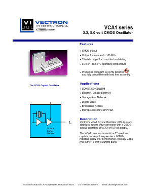 VCA1-C2C-25M00 Datasheet PDF Vectron International