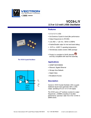 VCC6-LAA Datasheet PDF Vectron International
