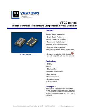 VTC2-H04D-25M000 Datasheet PDF Vectron International