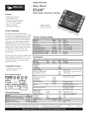 FIAM1T22 Datasheet PDF Vicor