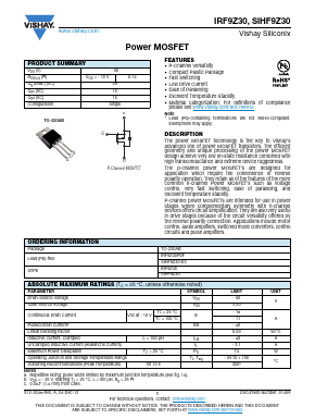 SIHF9Z30-E3 Datasheet PDF Vishay