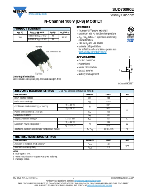 SUD70090E-GE3 Datasheet PDF Vishay Semiconductors