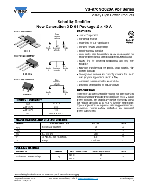 VS-87CNQ020A Datasheet PDF Vishay Semiconductors