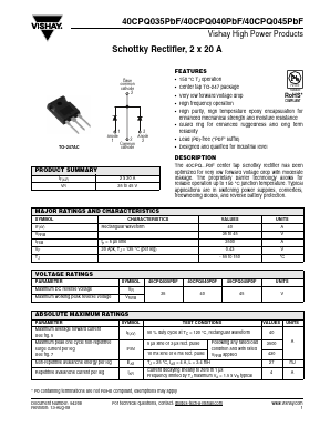 40CPQ040PBF Datasheet PDF Vishay Semiconductors