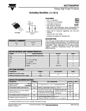 62CTQ030PBF Datasheet PDF Vishay Semiconductors
