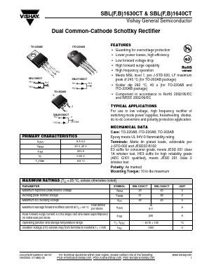 SBL1640CT Datasheet PDF Vishay Semiconductors