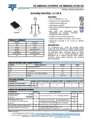 MBR40L15CW-N3 Datasheet PDF Vishay Semiconductors