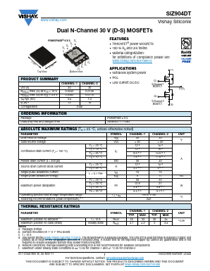 SIZ904DT-T1-GE3 Datasheet PDF Vishay Semiconductors